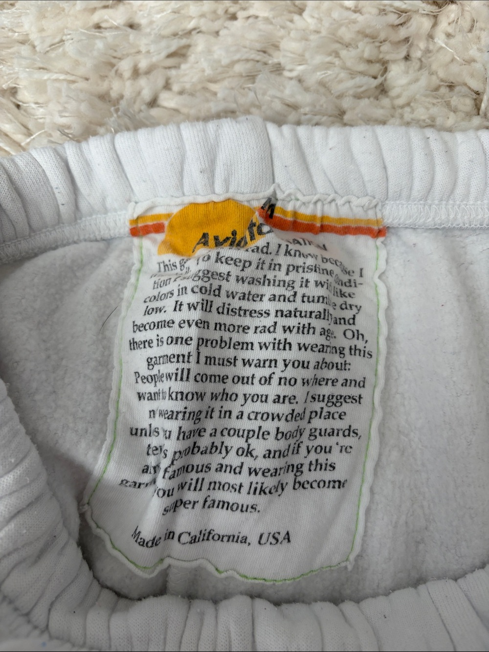 Aviator nation white sweatpants size medium great condition - Picture 3 of 3